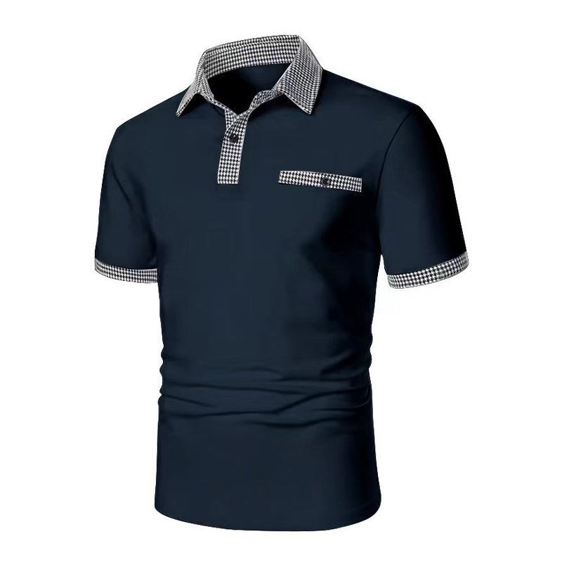 Men's Button Down Colorblock Sports Short Sleeve Polo Shirt 86428180X