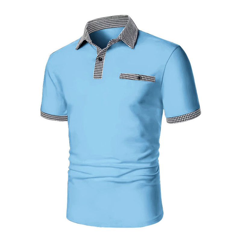 Men's Button Down Colorblock Sports Short Sleeve Polo Shirt 86428180X