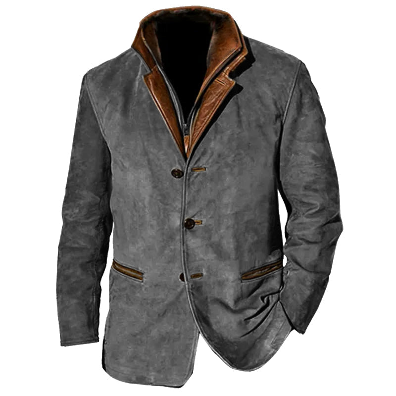 【24-hour shipping】Men's Autumn Vintage Buckskin Jacket 83271229YJ