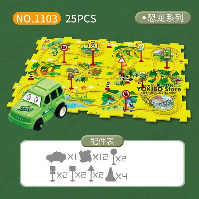 Educational Puzzle Track Car