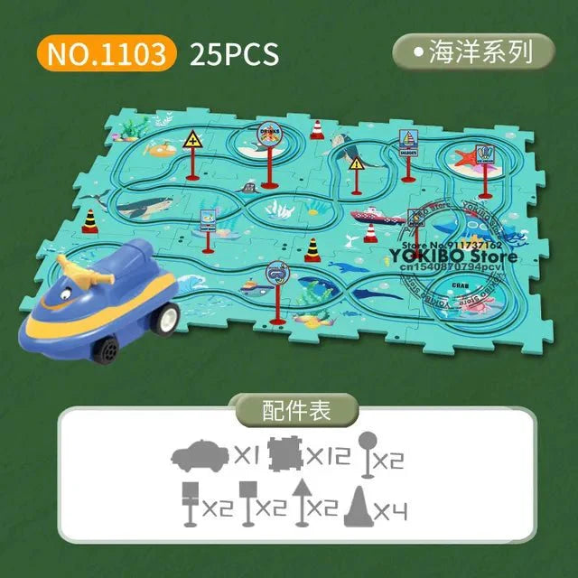 Educational Puzzle Track Car