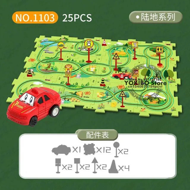Educational Puzzle Track Car