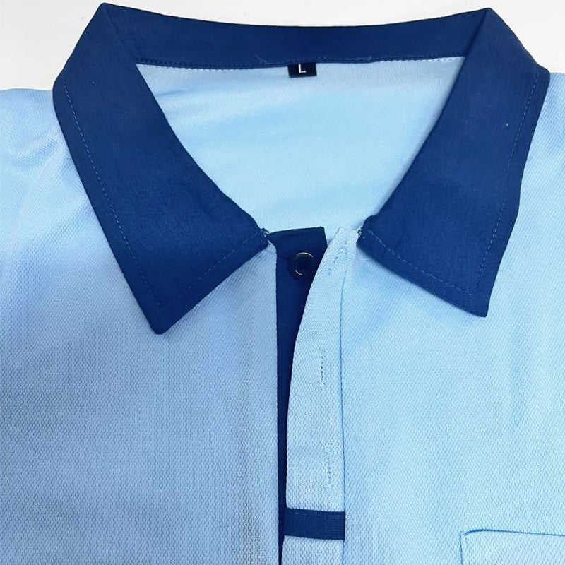 Men's Casual Color Block Pocket Short Sleeve Polo Shirt 15366994Y