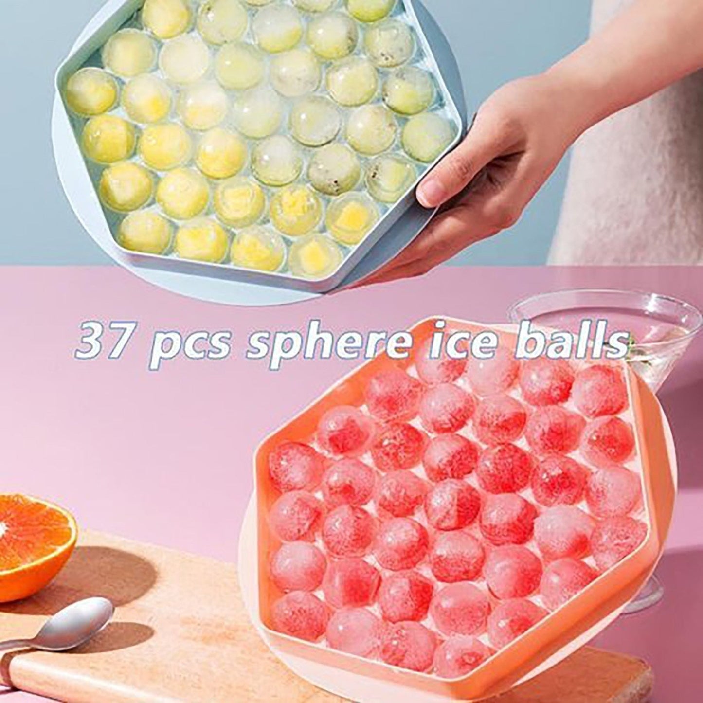 Hexagon Round Ice Cube Tray