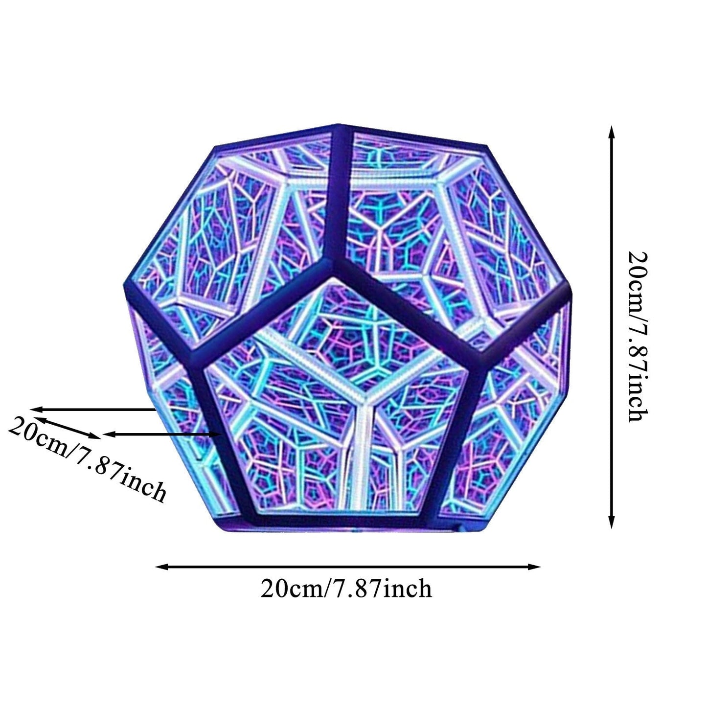 Infinite Dodecahedron Color Art Light