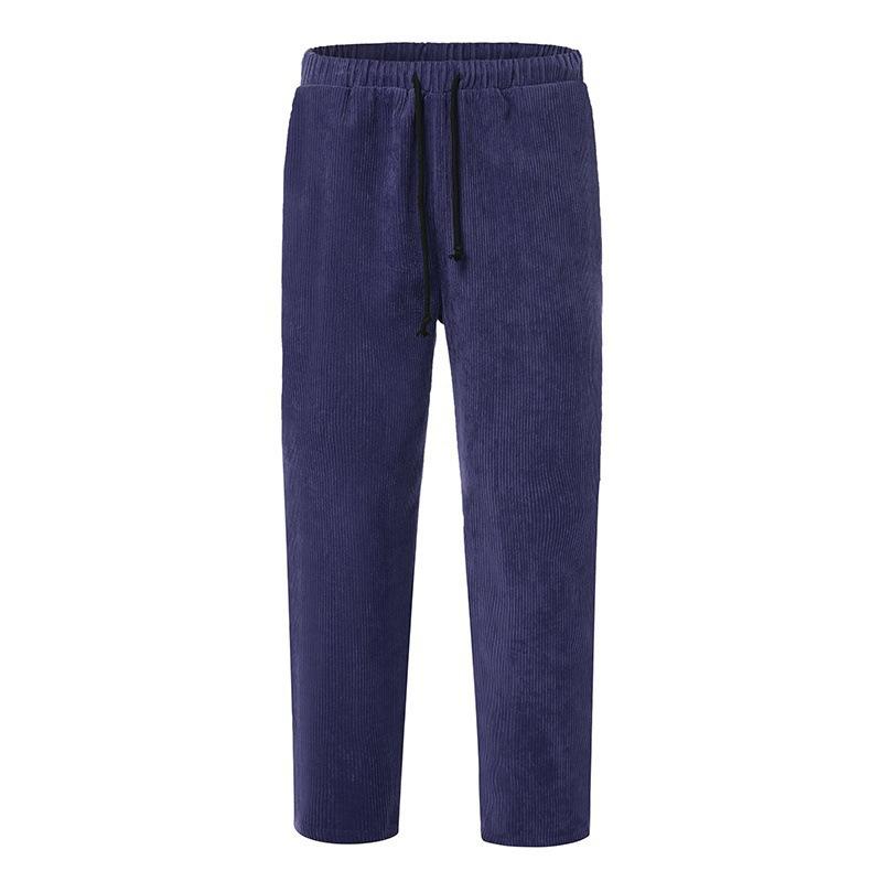 Men's Corduroy Loose Straight Cropped Pants 00857343X