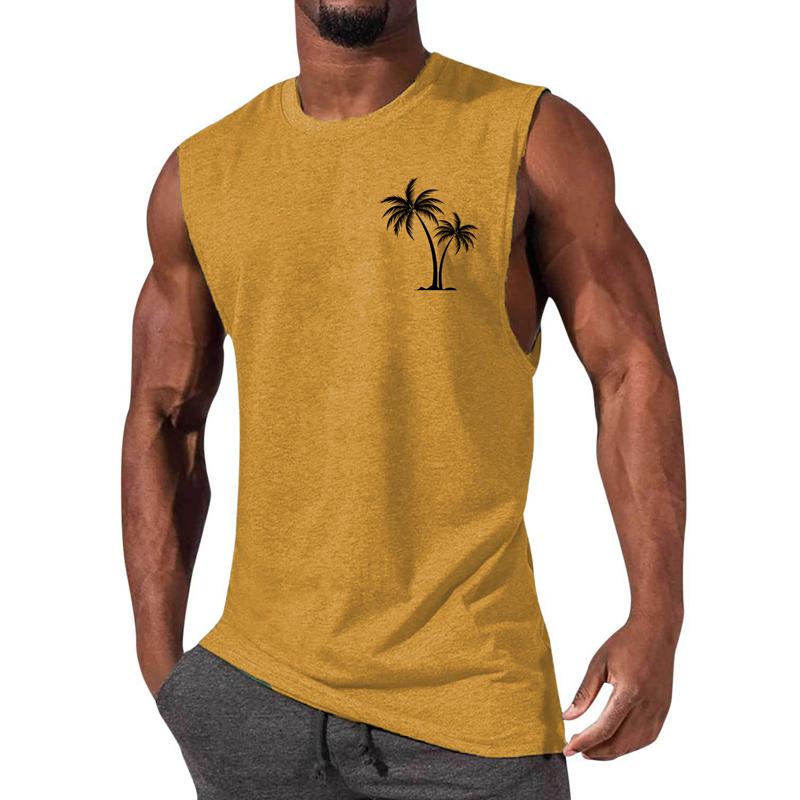 Men's Casual Sports Printed Round Neck Tank Top 12305907X