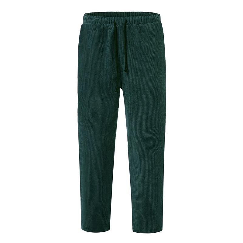 Men's Corduroy Loose Straight Cropped Pants 00857343X