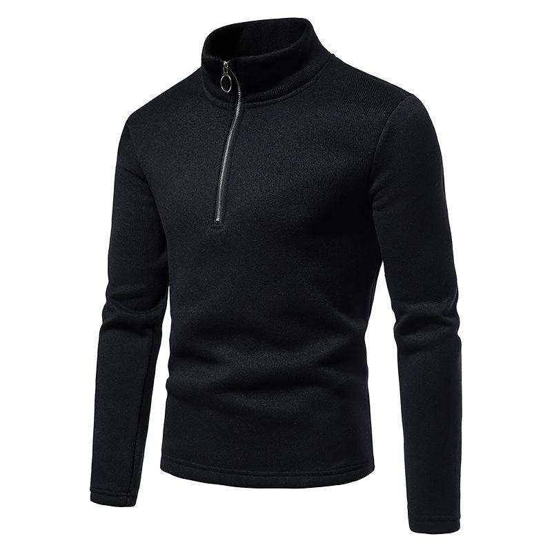 Men's Casual Solid Color Turtleneck Knitted Sweatshirt 54641407M