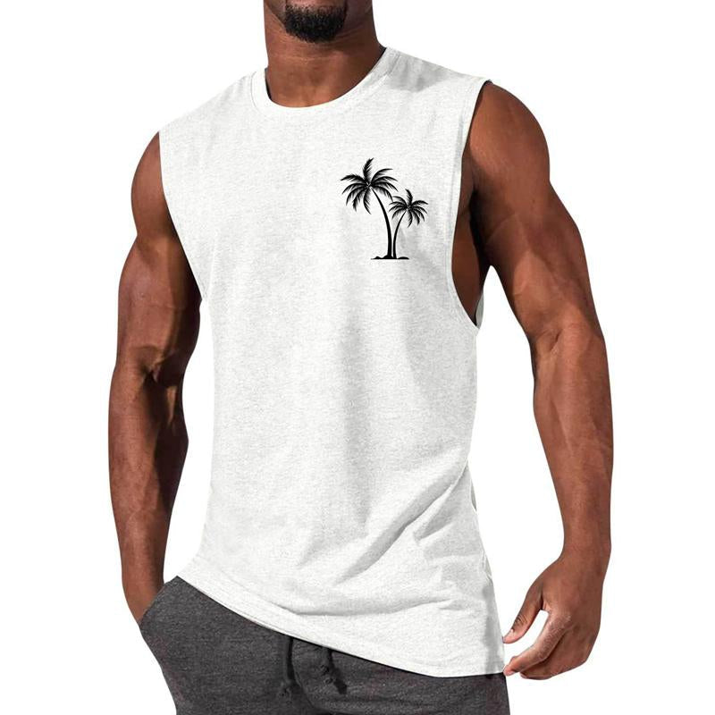 Men's Casual Sports Printed Round Neck Tank Top 12305907X
