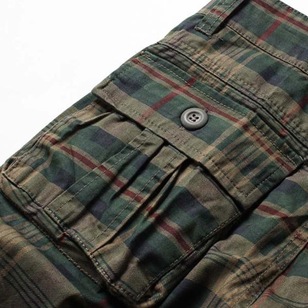 MEN'S VINTAGE POCKET PLAID SHORTS (WITHOUT BELT) 98497428X