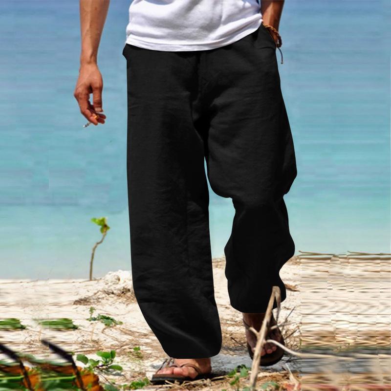 Men's Casual Solid Color Loose Straight-Leg Pants 32296041Y