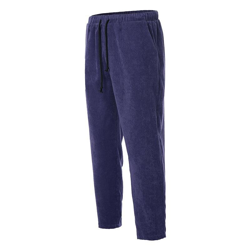 Men's Corduroy Loose Straight Cropped Pants 00857343X