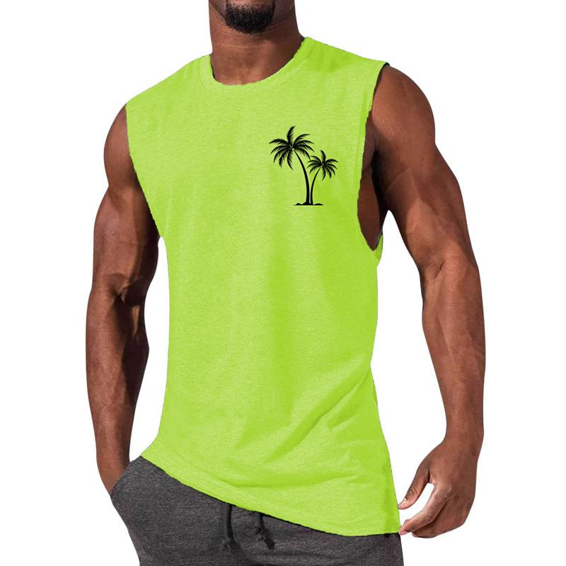 Men's Casual Sports Printed Round Neck Tank Top 12305907X