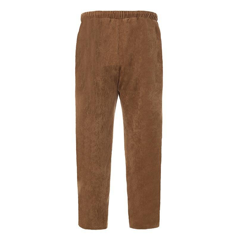 Men's Corduroy Loose Straight Cropped Pants 00857343X