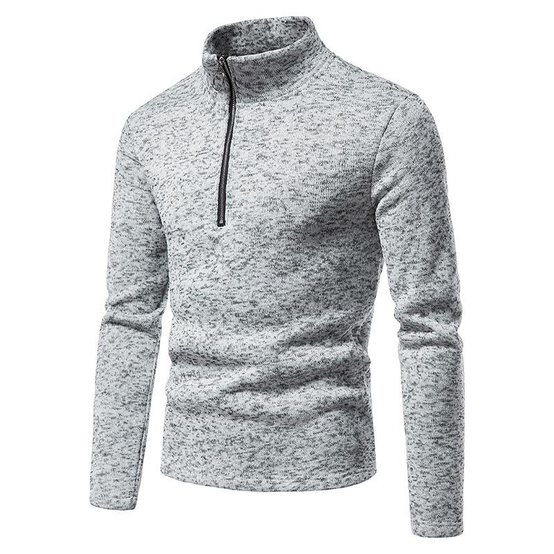 Men's Casual Solid Color Turtleneck Knitted Sweatshirt 54641407M