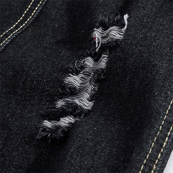Men's Casual Distressed Frayed Denim Vest 14987136M