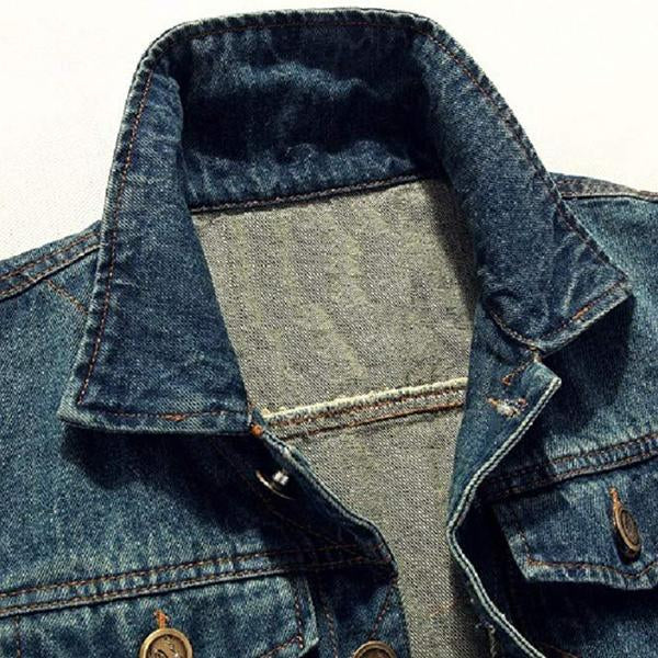 Men's Casual Distressed Frayed Denim Vest 14987136M