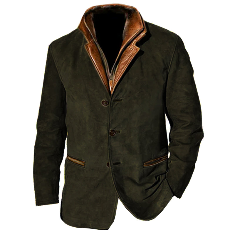 【24-hour shipping】Men's Autumn Vintage Buckskin Jacket 83271229YJ