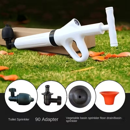 Drain Blaster Air Plunger Gun — Heavy-Duty Manual Air Pressure Tool for Toilet, Sink & Floor Drains