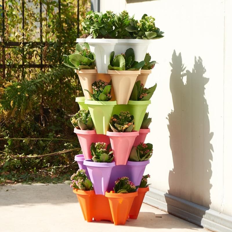 (1+1 FREE) Vertical Stacking Plant Pots