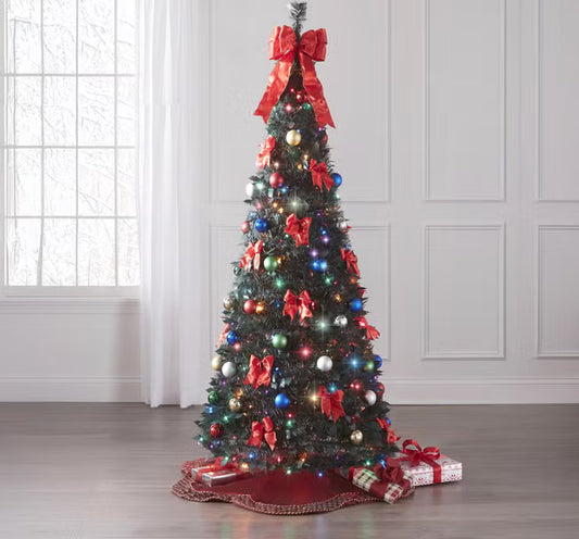 HolidayGlimmer 7½-ft Pop-Up Pre-Lit Christmas Tree