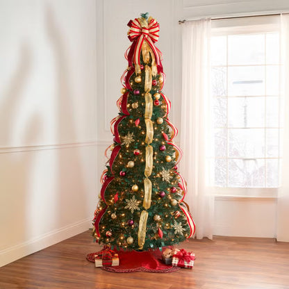 HolidayGlimmer 7½-ft Pop-Up Pre-Lit Christmas Tree