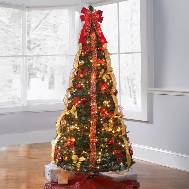 HolidayGlimmer 7½-ft Pop-Up Pre-Lit Christmas Tree
