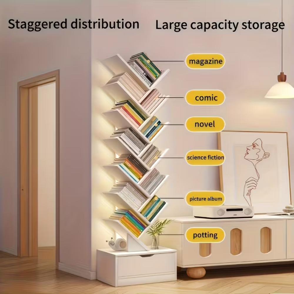 Treewood Corner Bookshelf
