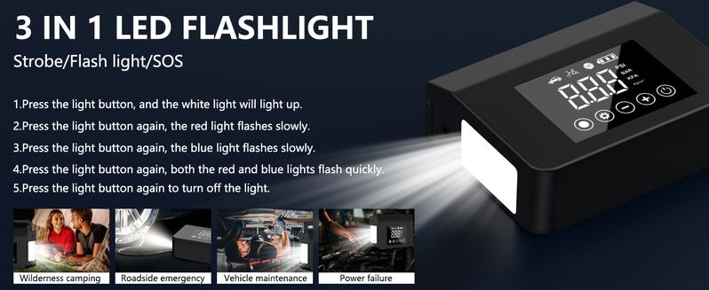 FYNNN - RoadRescue 4000A — Car Jump Starter + 150 PSI Tire Inflator (12V, 15,000 mAh, LED, Power Bank)