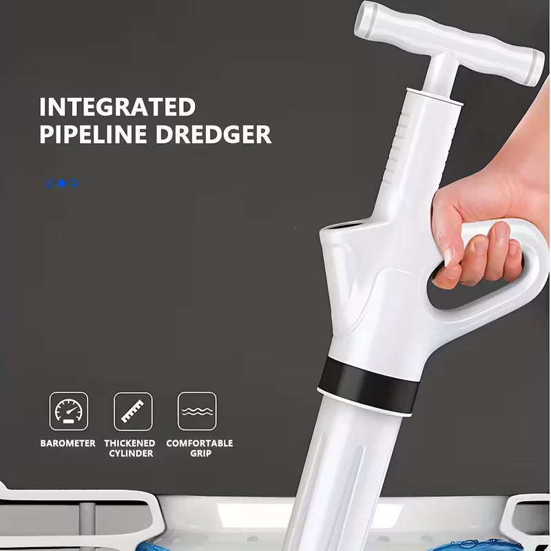 Drain Blaster Air Plunger Gun — Heavy-Duty Manual Air Pressure Tool for Toilet, Sink & Floor Drains