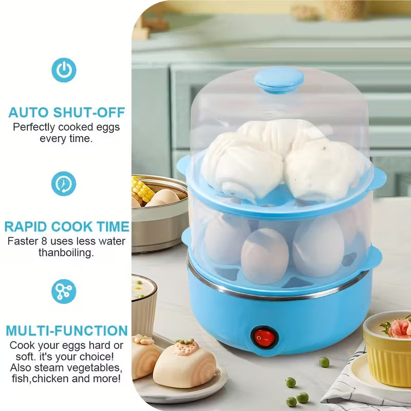 EggMaster 14-Egg Electric Steamer — Peel-Easy Hard & Soft Boiled Eggs