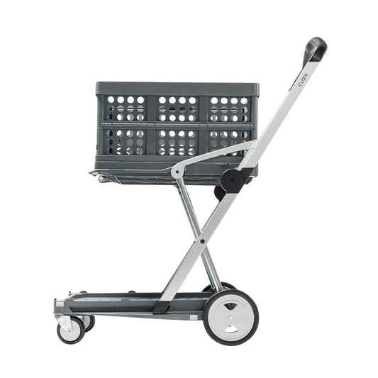 Folding Premium Shopping Cart with 2 Folding Storage Boxes