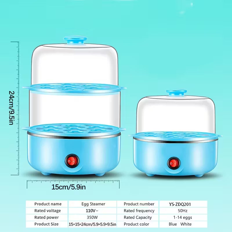 EggMaster 14-Egg Electric Steamer — Peel-Easy Hard & Soft Boiled Eggs