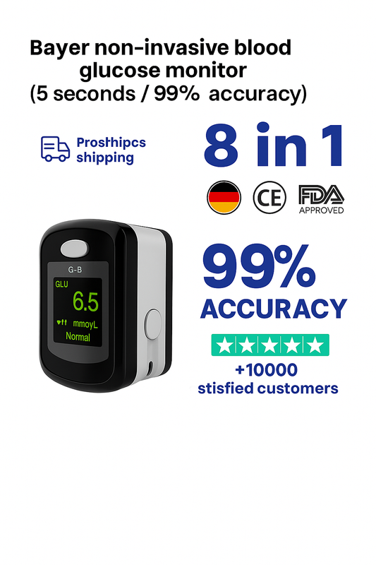 SUPER Non-Invasive Blood Glucose Monitor — 5-Second Readout | Bayer - 99% Accuracy 8-1