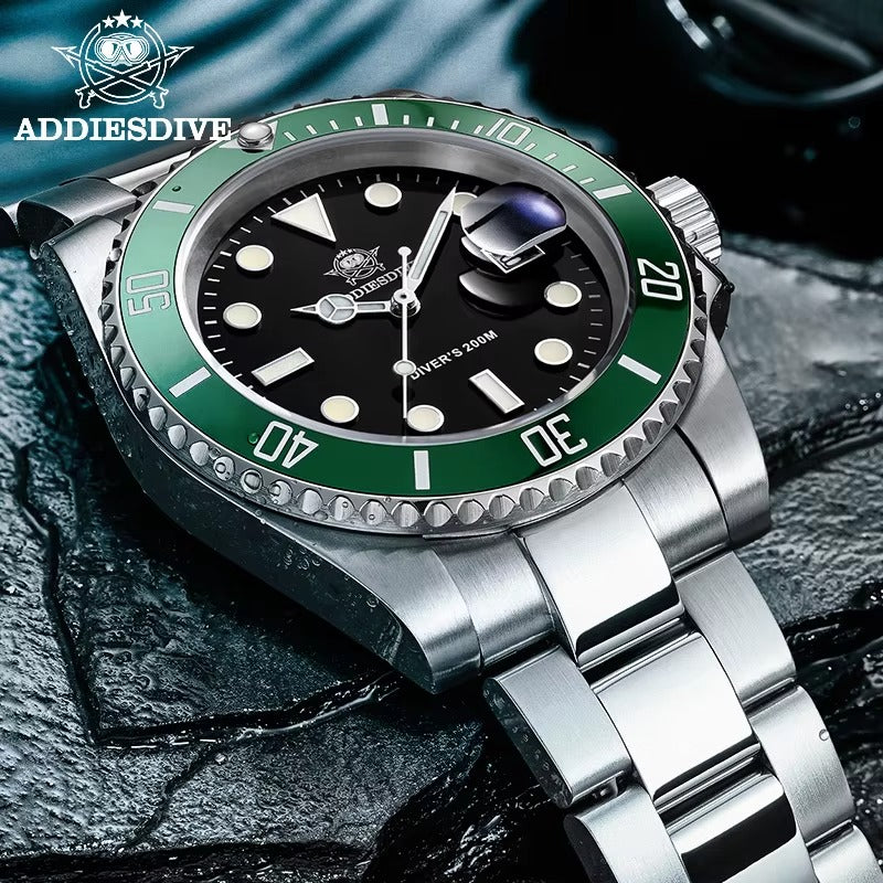 Automatic Submariner-Style Diver Watch (41mm, Sapphire Crystal)