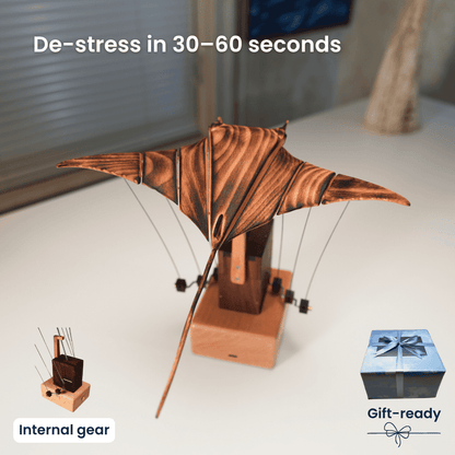 MarinerPoet™ Handcrafted Wooden Manta Ray Automaton