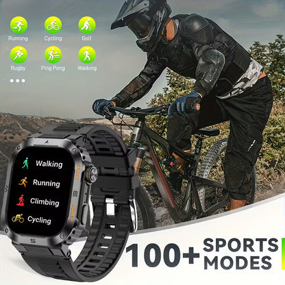 TitanTrek Rugged Smartwatch — Wireless Call, Outdoor Fitness.