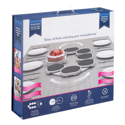 Turntable for rectangular long and oblong tables