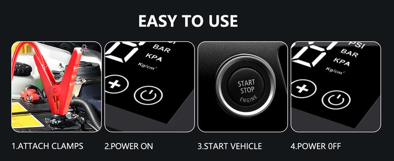 FYNNN - RoadRescue 4000A — Car Jump Starter + 150 PSI Tire Inflator (12V, 15,000 mAh, LED, Power Bank)