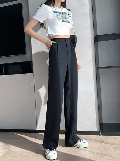 Casual High Waist Loose Wide Leg Pants