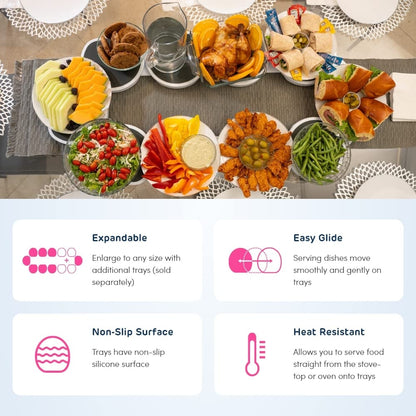 Turntable for rectangular long and oblong tables