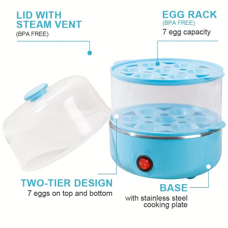 EggMaster 14-Egg Electric Steamer — Peel-Easy Hard & Soft Boiled Eggs