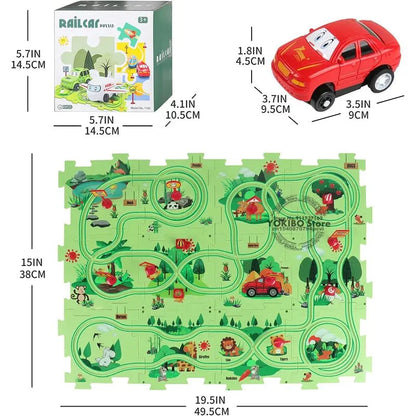 Educational Puzzle Track Car