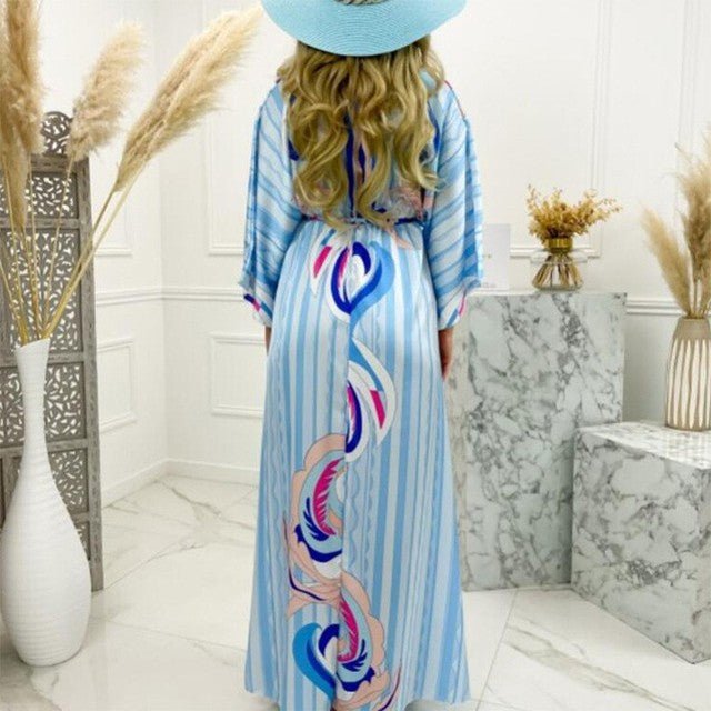 Elegant Euro-American V-Neck Autumn Dress