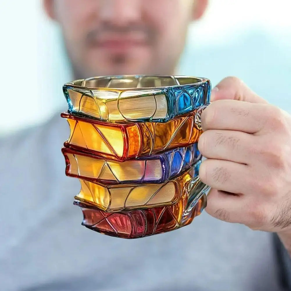 Bookstack Glass Coffee Mug