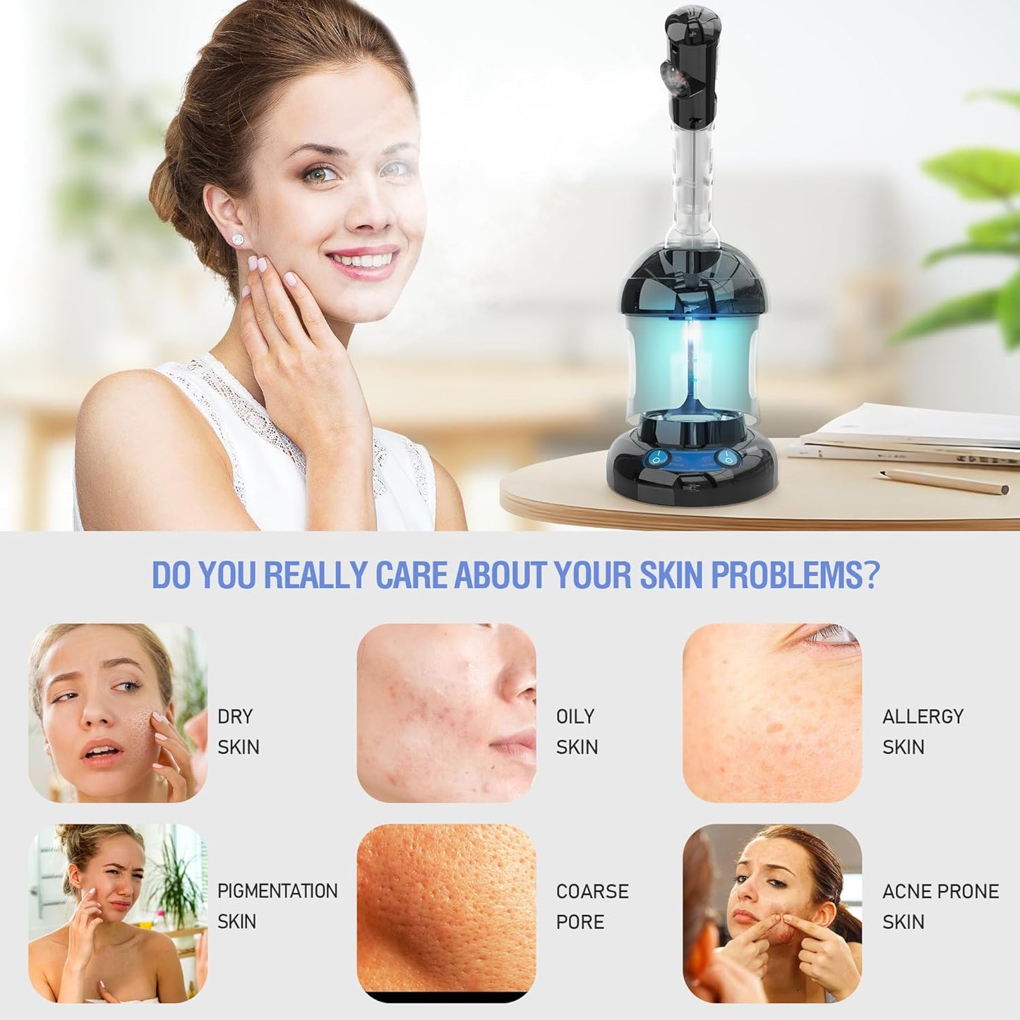 HydraGlow Hair & Face Steamer