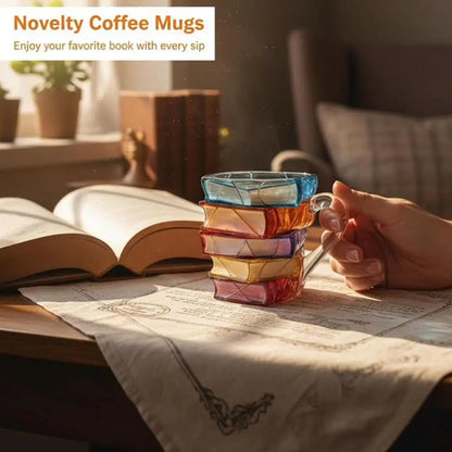 Bookstack Glass Coffee Mug