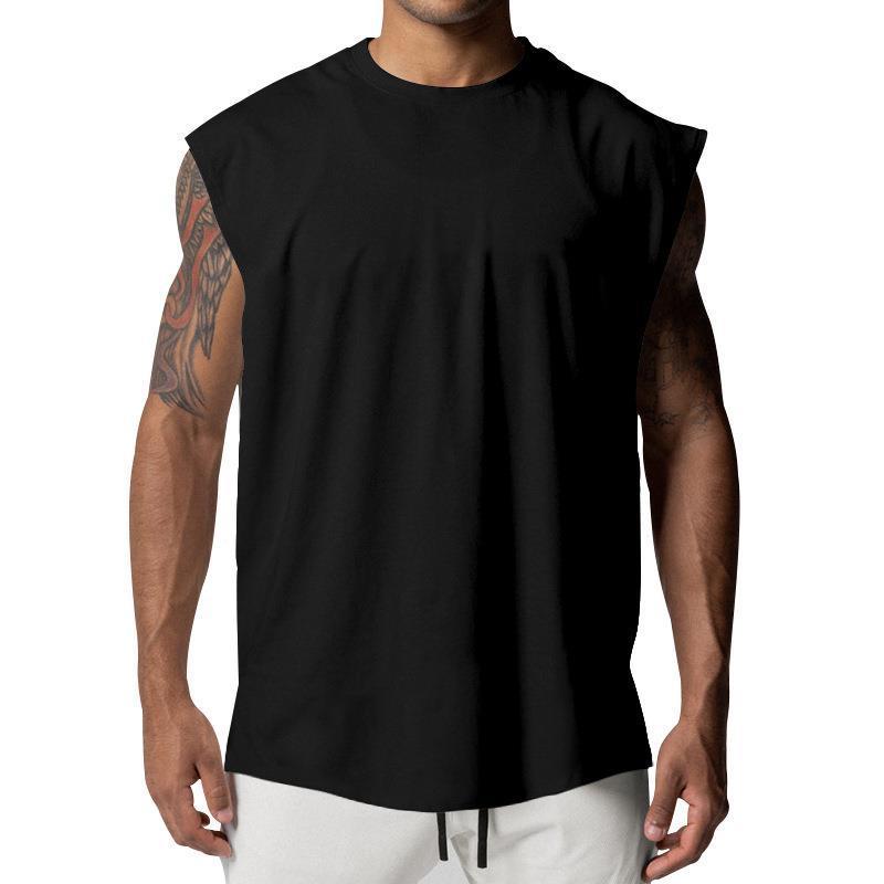Men's Solid Loose Sleeveless Sports Fitness Tank Top 03482386Z