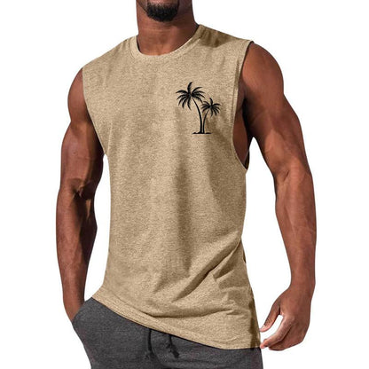 Men's Casual Sports Printed Round Neck Tank Top 12305907X